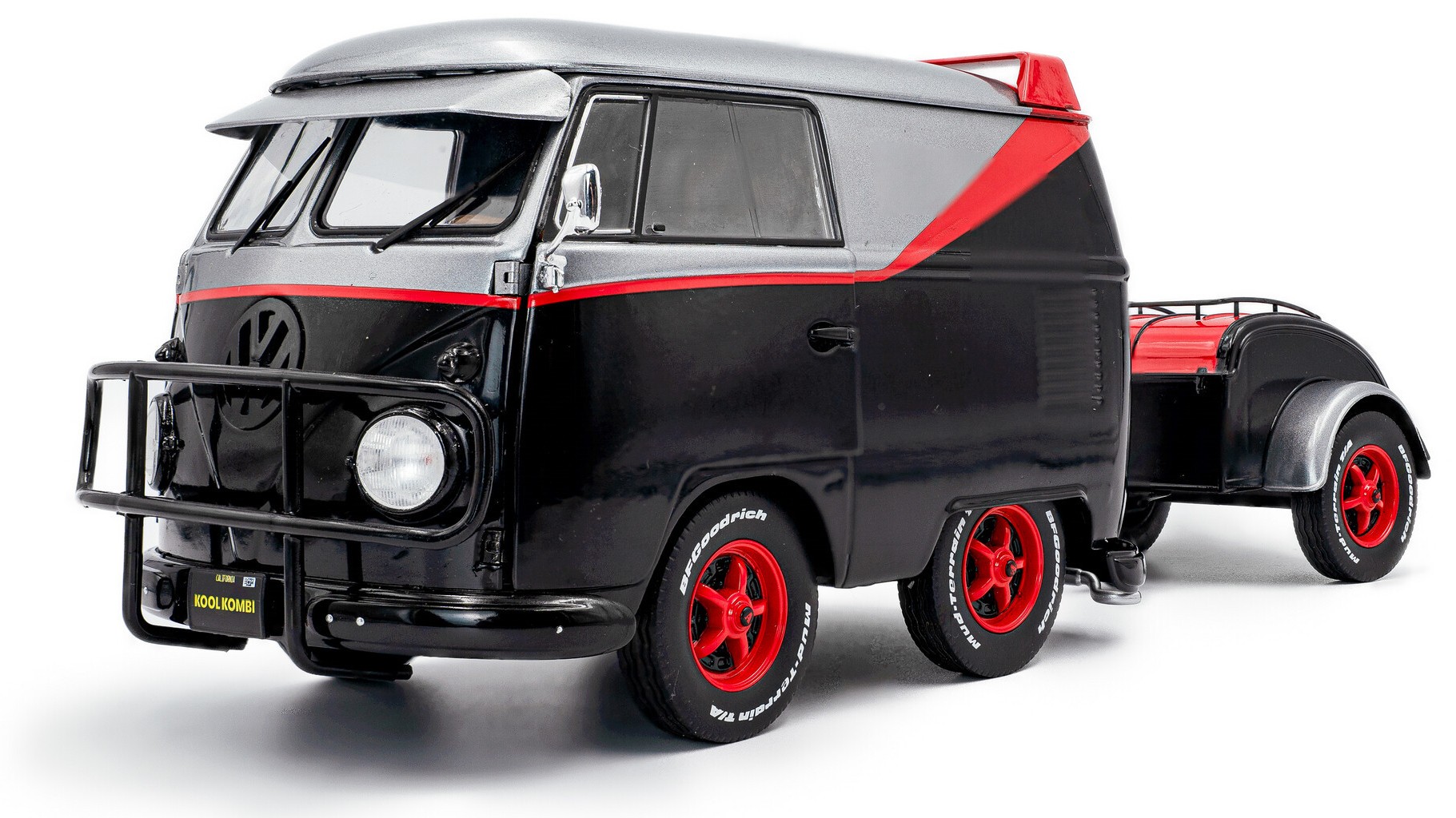 Model de colecționar  SOLIDO Modern: Mașini  - Volkswagen T1 Cool Combi Sport with Trailer, Red/Black, 2024