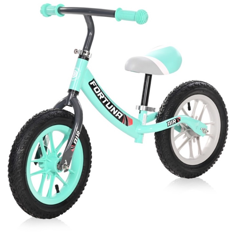 Bicicletă de echilibru Lorelli - Fortuna Air,  cu jante iluminate, gri si verde