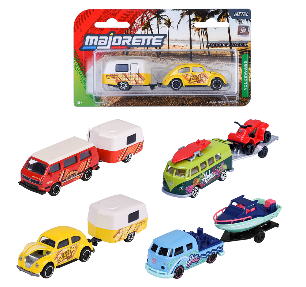 Mașinuță  cu remorcă Majorette – Volkswagen, 1:64, 13 cm, sortiment