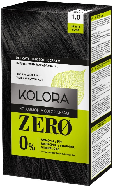 Kolora Zero Vopsea de păr, 1.0 Negru intens