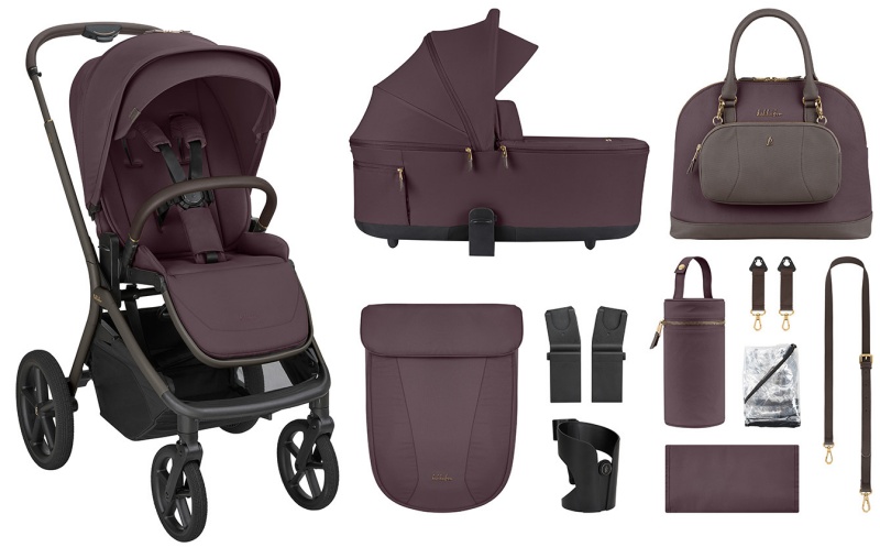 Cărucior combinat KikkaBoo Platinum 2 în 1 - Goya, Merlot