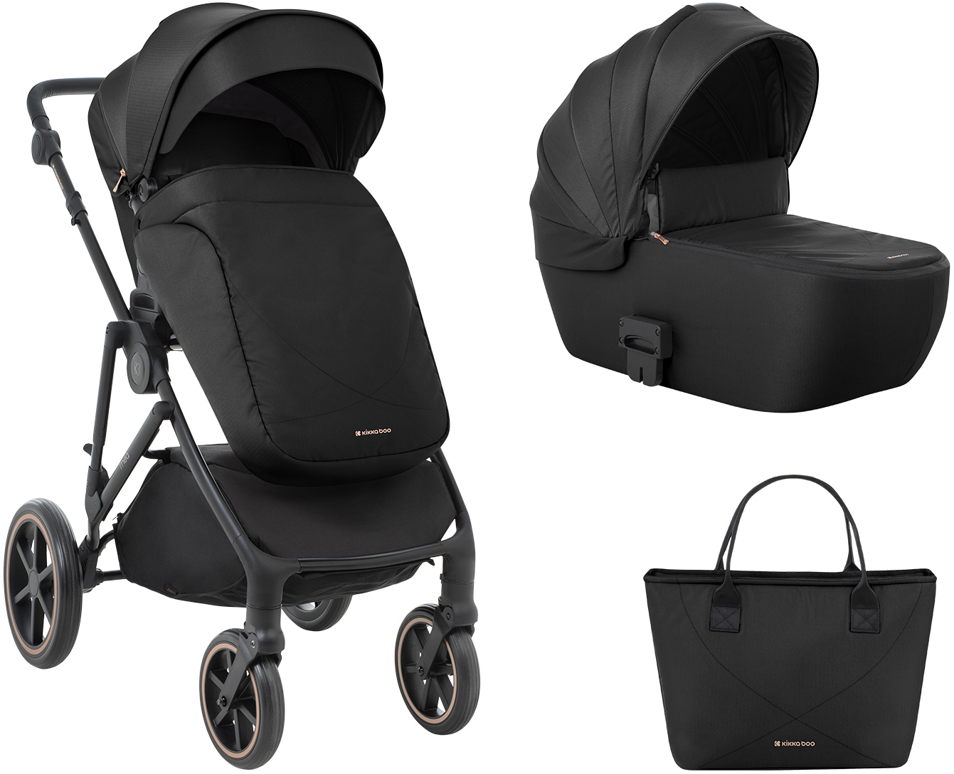 Carucior combinat pentru copii 2 în 1 KikkaBoo - Thea, Black