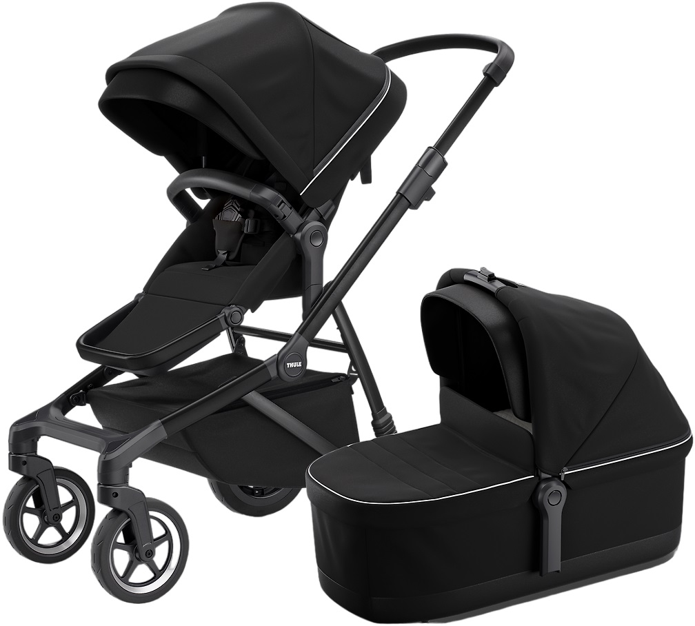 Cărucior combinat 2 în 1 Thule - Sleek, Midnight Black