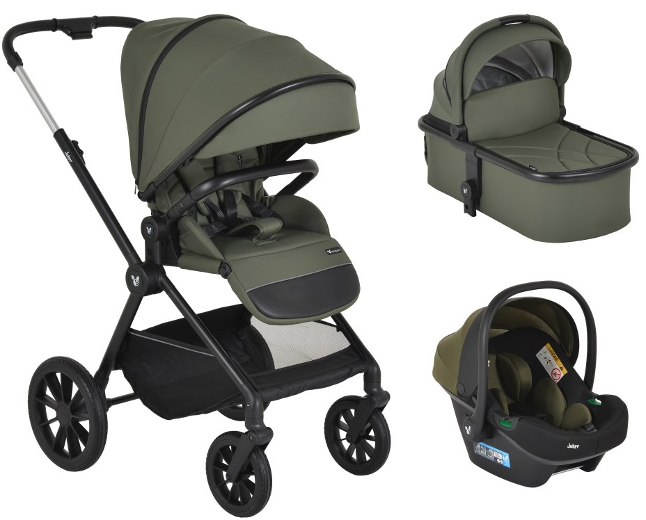 Cărucior combinat 3 în 1 pentru bebeluși Cangaroo - Joker, Olive-Green