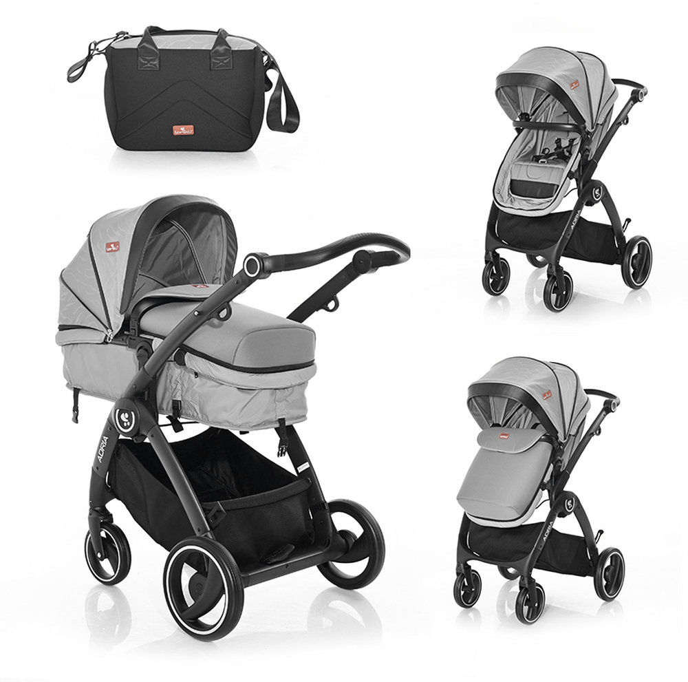 Carucior combinat pentru copii Lorelli - Adria, Grey