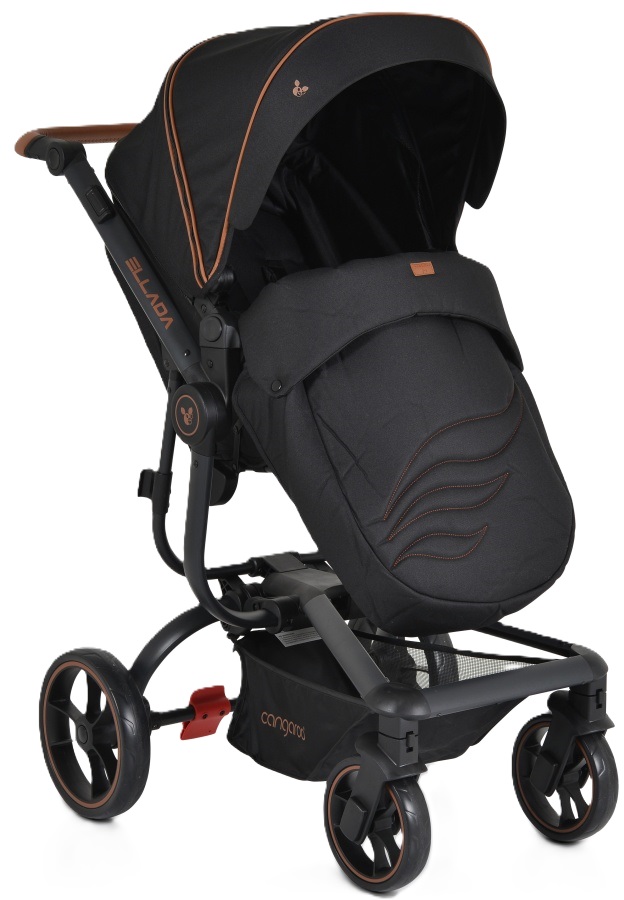 Carucior combinat 2 in 1 Cangaroo - Ellada, negru, 3 in 1