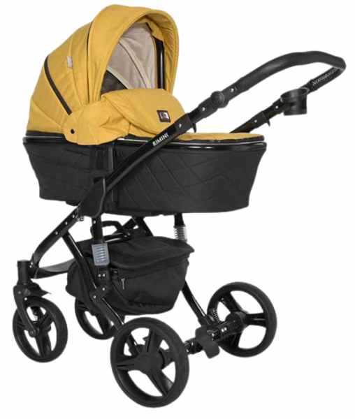 Cărucior combinat 2 în 1 Lorelli - Rimini Premium, Lemon curry