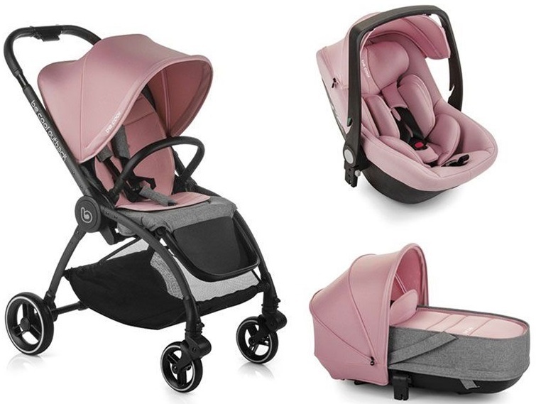 Carucior combinat 3 in 1 Jane -  Outback Crib One, Be Solid-Pink