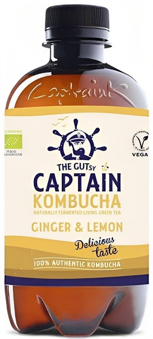 Kombucha cu ghimbir și lămâie, 400 ml, Captain Kombucha