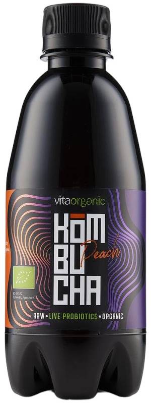 Kombucha cu piersici, 330 ml, Vita Organic