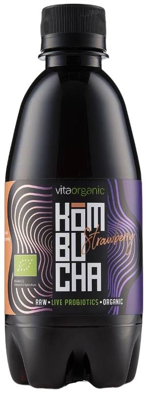 Kombucha cu căpșună, 330 ml, Vita Organic