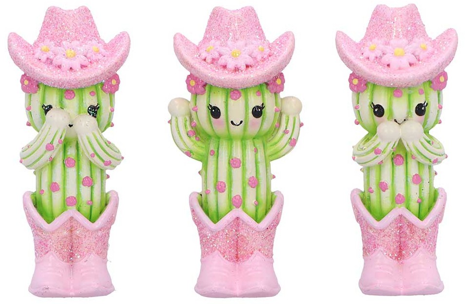 Set statuete Nemesis Now Adult: Humor - Three Wise Cacti, 9.5 cm