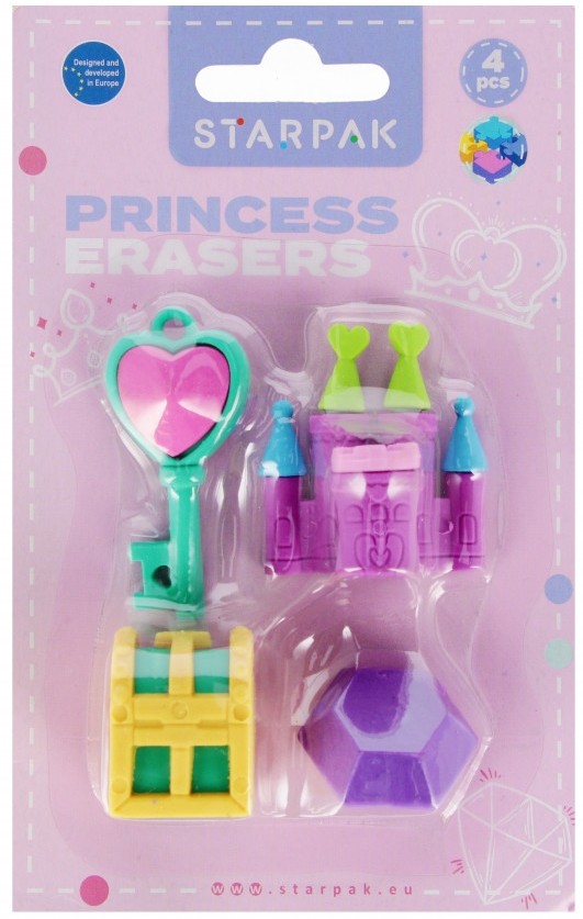 Set de radieră 3D Starpak - Princesses, 4 buc