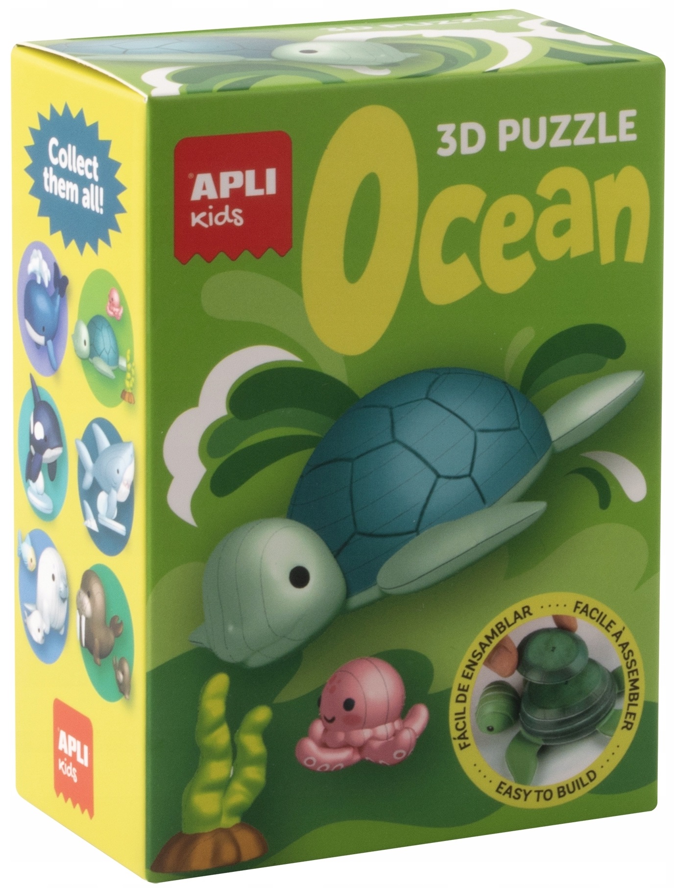 Set puzzle 3D  Apli Kids - Ocean, broască țestoasă, caracatița și alge marine