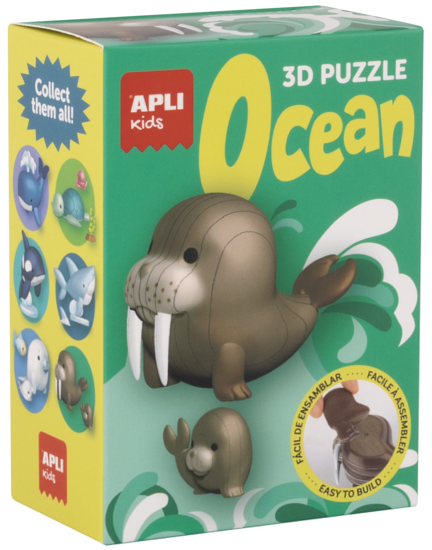 Set puzzle 3D  Apli Kids - Ocean, morsă și morsa-mascul