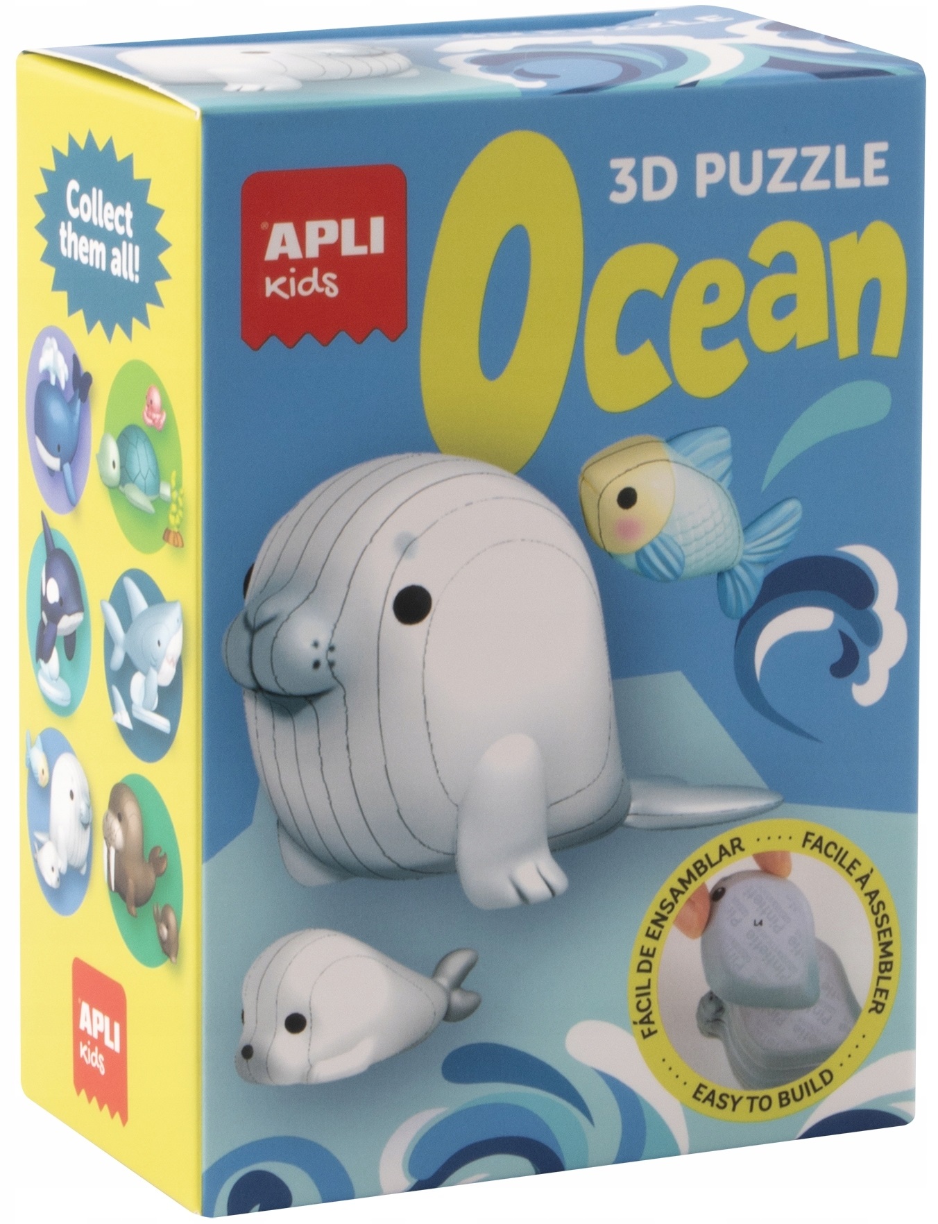Set puzzle 3D  Apli Kids - Ocean, focă, pui de focă și pește