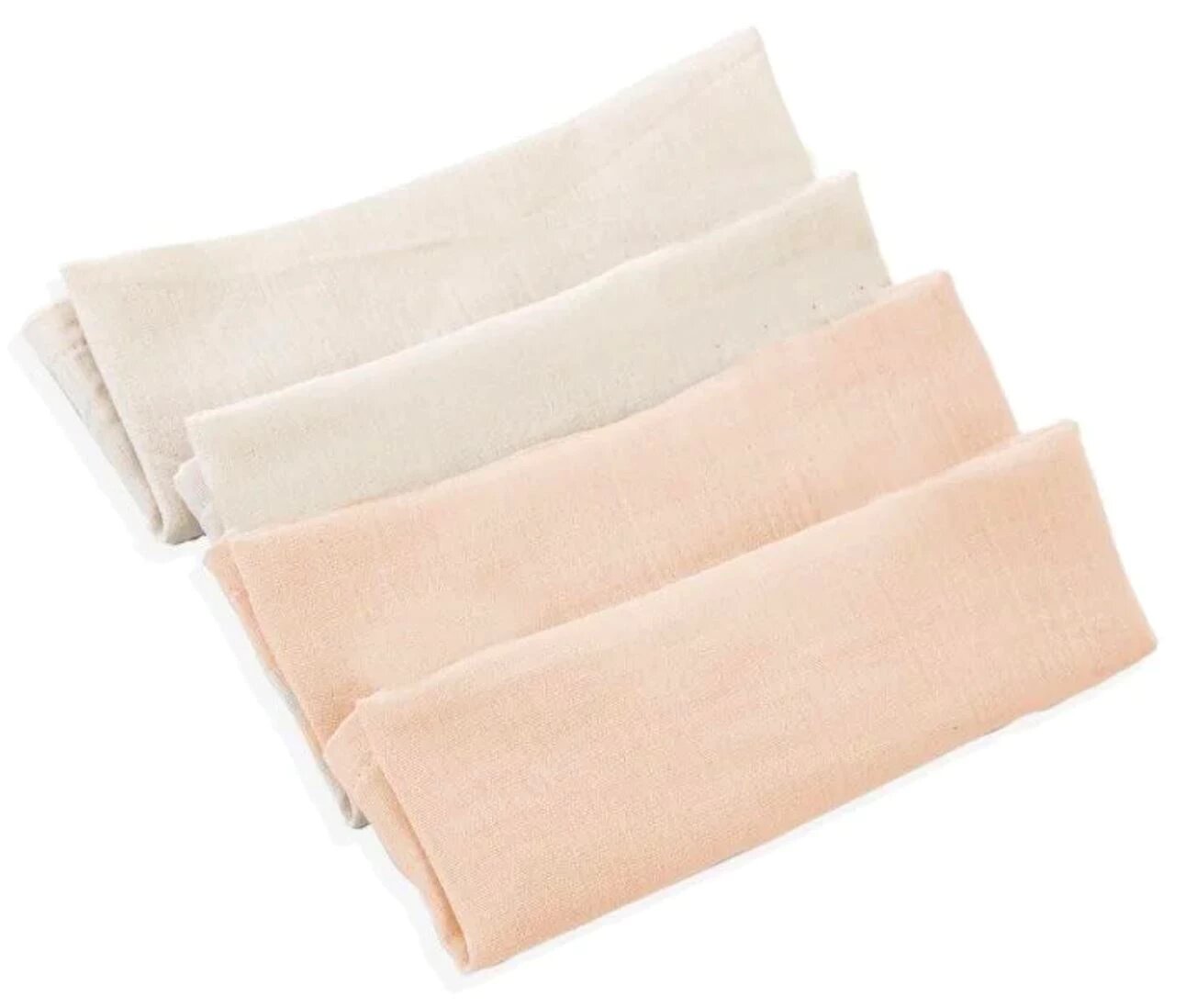 Set de 4 batiste din muselină BabyJem - Somon, 25 x 25 cm