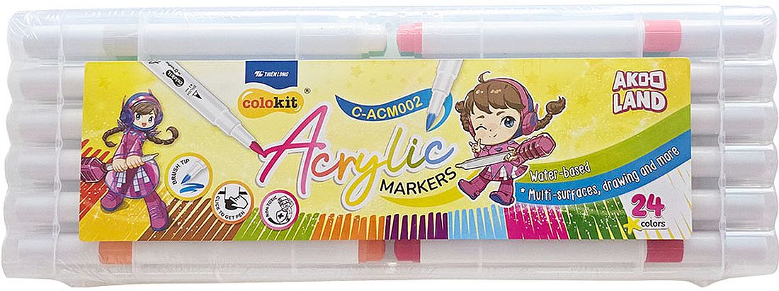 Set markere acrilice Colokit - 24 culori