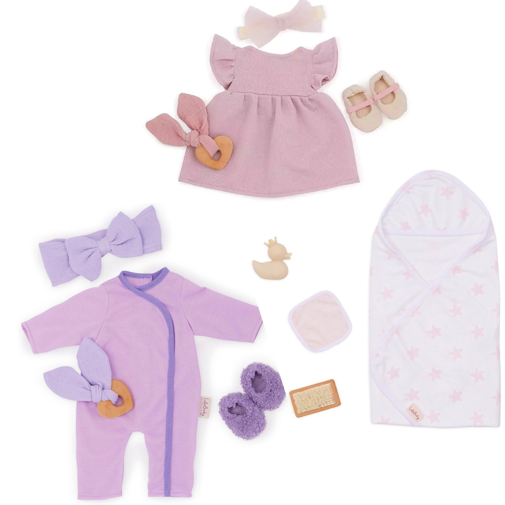 Set de accesorii pentru păpuși Battat Lulla Baby - Haine pentru fete, 11 piese