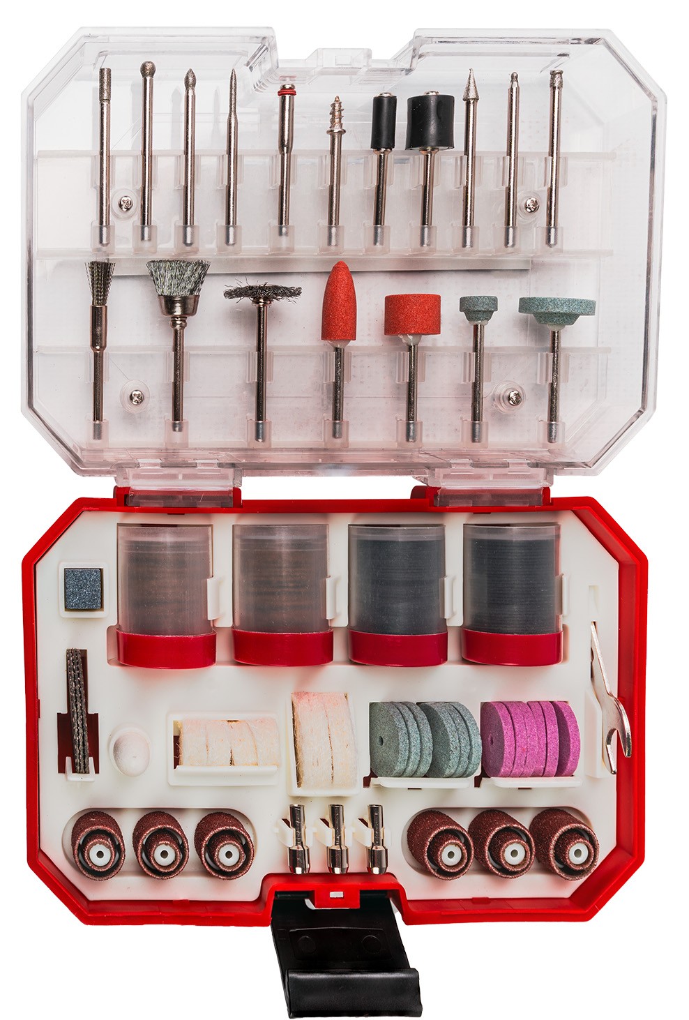 Set de accesorii pentru șlefuire Raider - 227 buc, cu o valiză