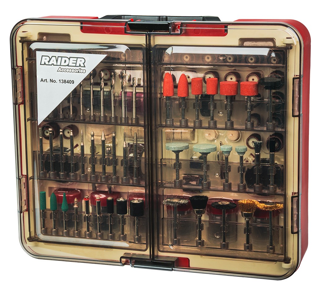 Set accesorii șlefuire Raider - 418 bucăți, cu cutie