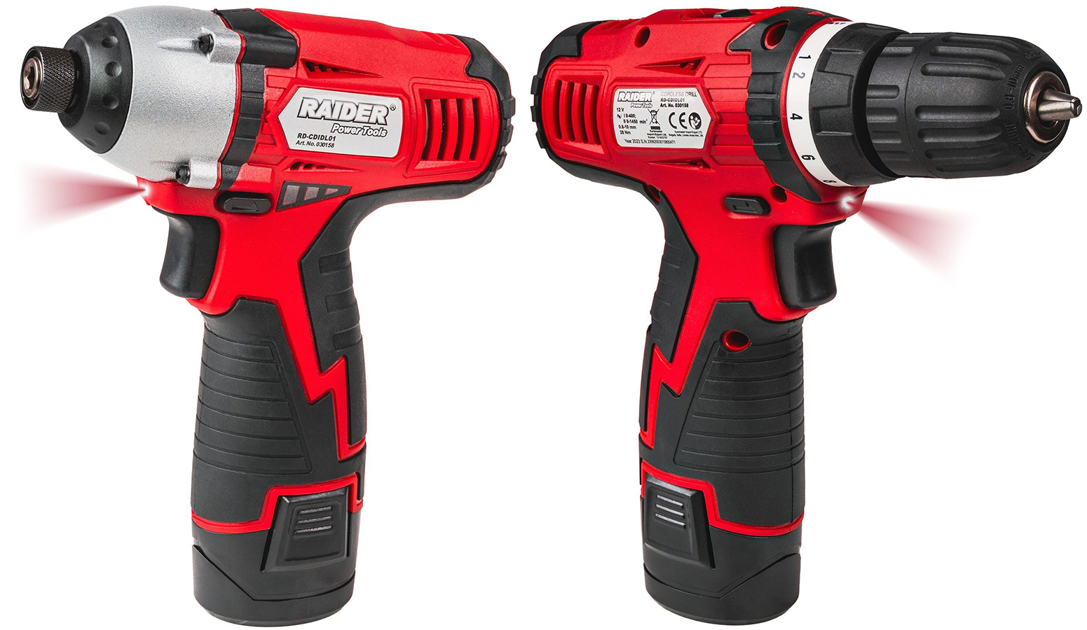 Set bormașină pe acumulator și șurubelniță Raider - RD-CDIDL01, cu baterii și încărcător