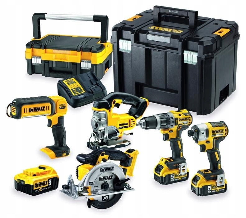 Set de mașini fără fir DeWALT - DCK551P3T-QW, 5 mașini, 18V, 3x5Ah,…