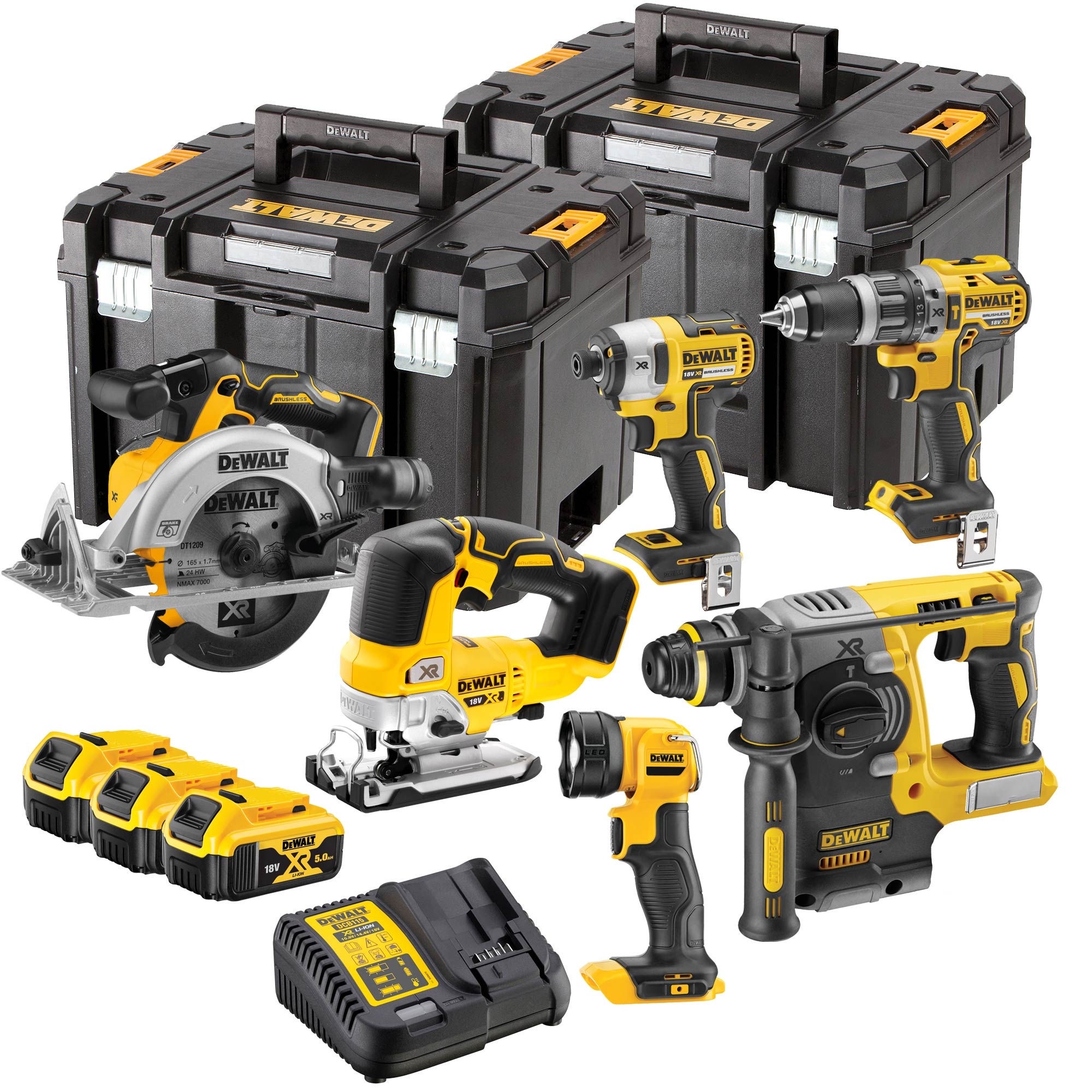 Set scule fără fir DeWALT - DCK690P3T, 6 scule, 18 V, 3x5Ah