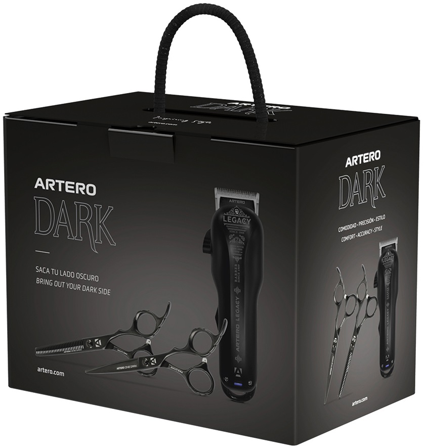 Set Artero - Essential Dark, 2 foarfece și mașini de tuns