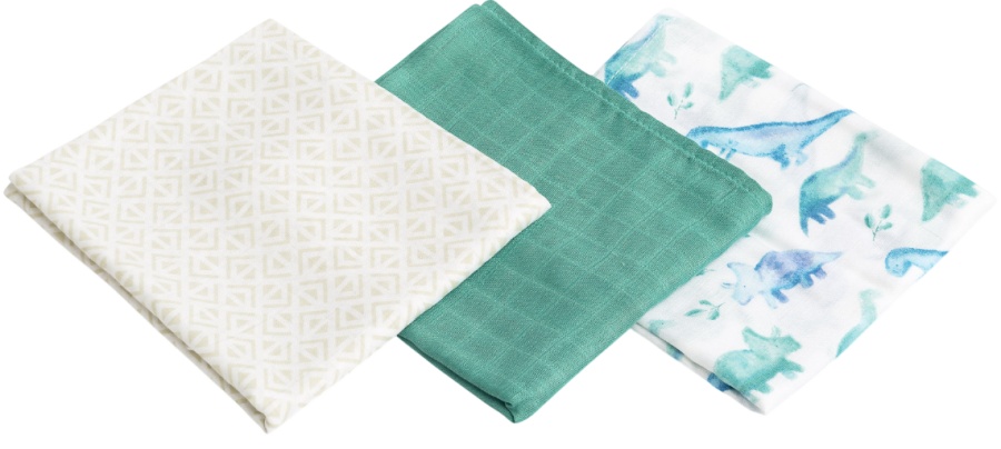 Set de scutece din bambus  Sensillo - Dinozauri, 70 x 80 cm, 3 buc. verde