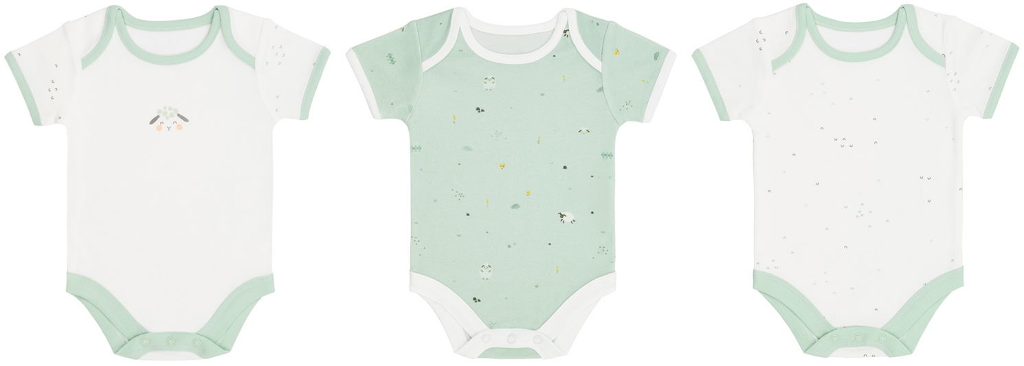 Set de body pentru bebeluși KikkaBoo Sleepy Sheep - 3 buc, 0-3 luni