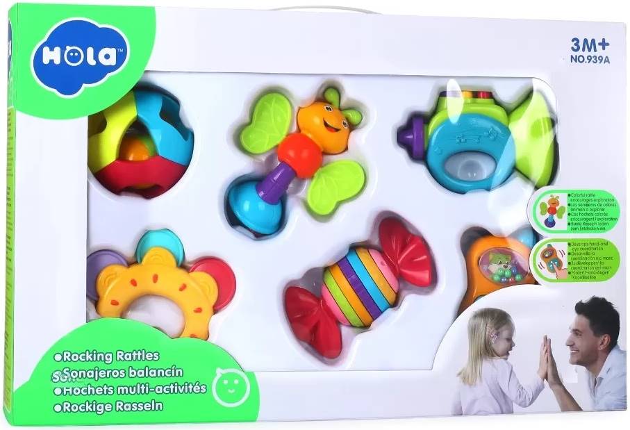 Set jucării zornăitoare pentru bebeluși Hola Toys – 6 bucăți