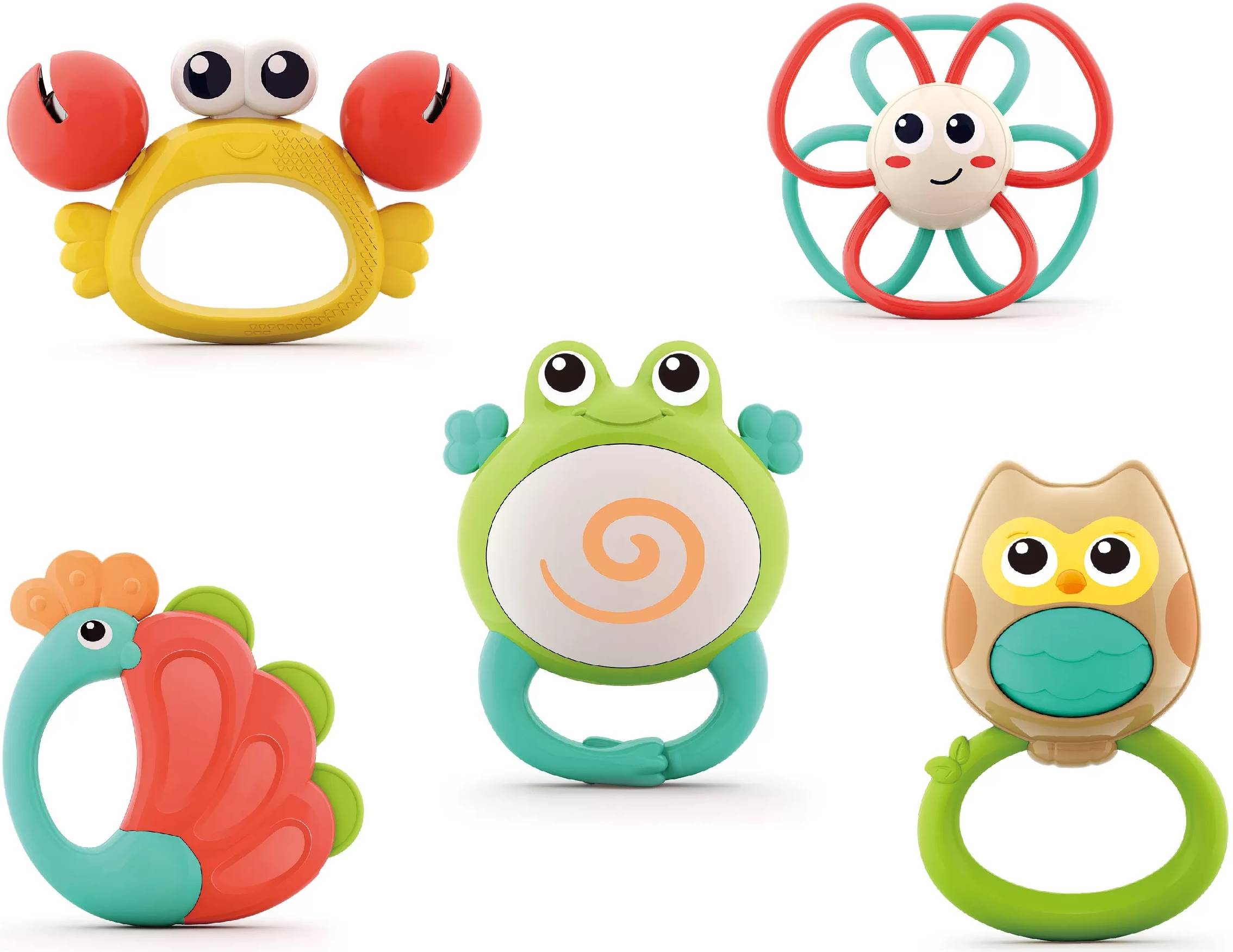 Hola Toys Set de jucării pentru bebeluși - Orchestra Animalelor, 5 piese