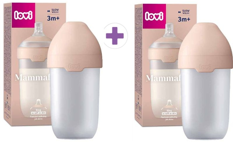 Set de biberoane pentru bebeluși Lovi - Mammafeel, 3 luni+, 2 x 250 ml