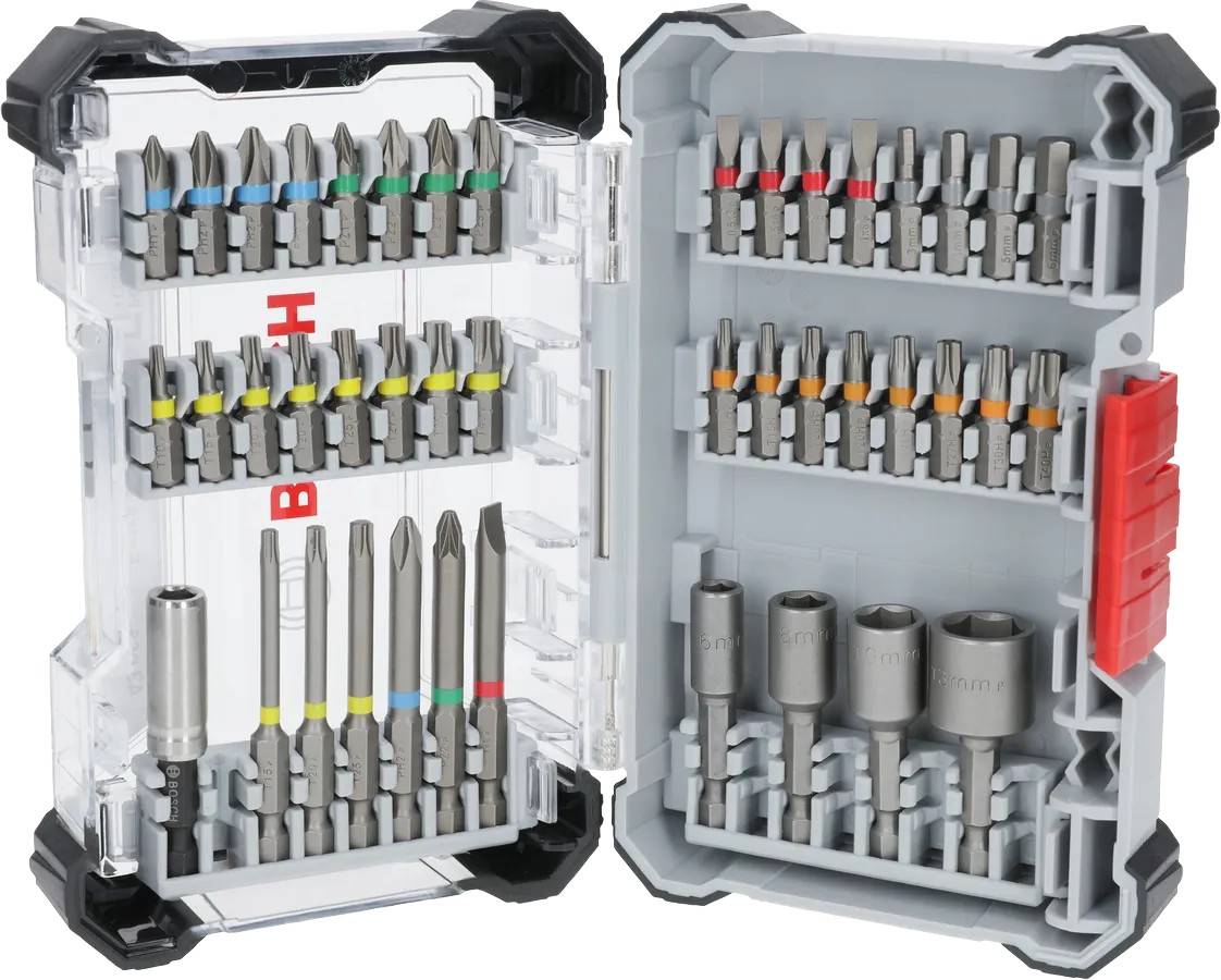 Set de biți și capete Bosch - ExtraHard, 43 piese