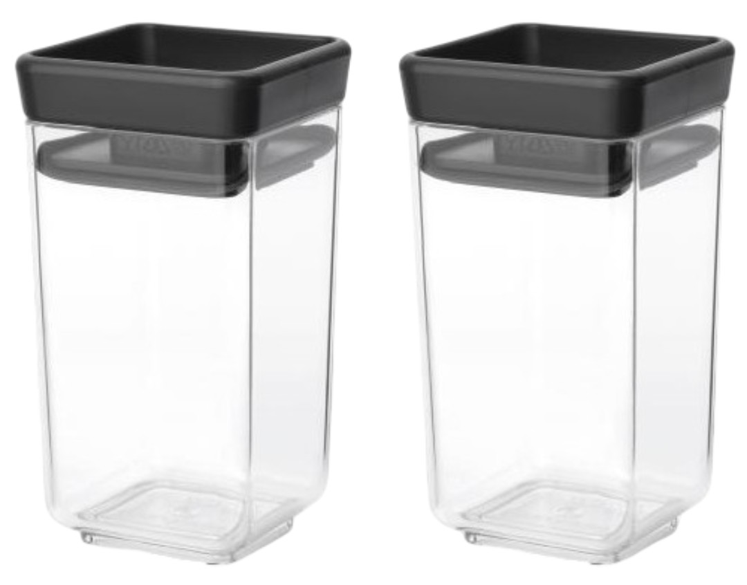 Set borcane pentru condimente Brabantia - Tasty+ Stackable, Dark Grey, 2 buc