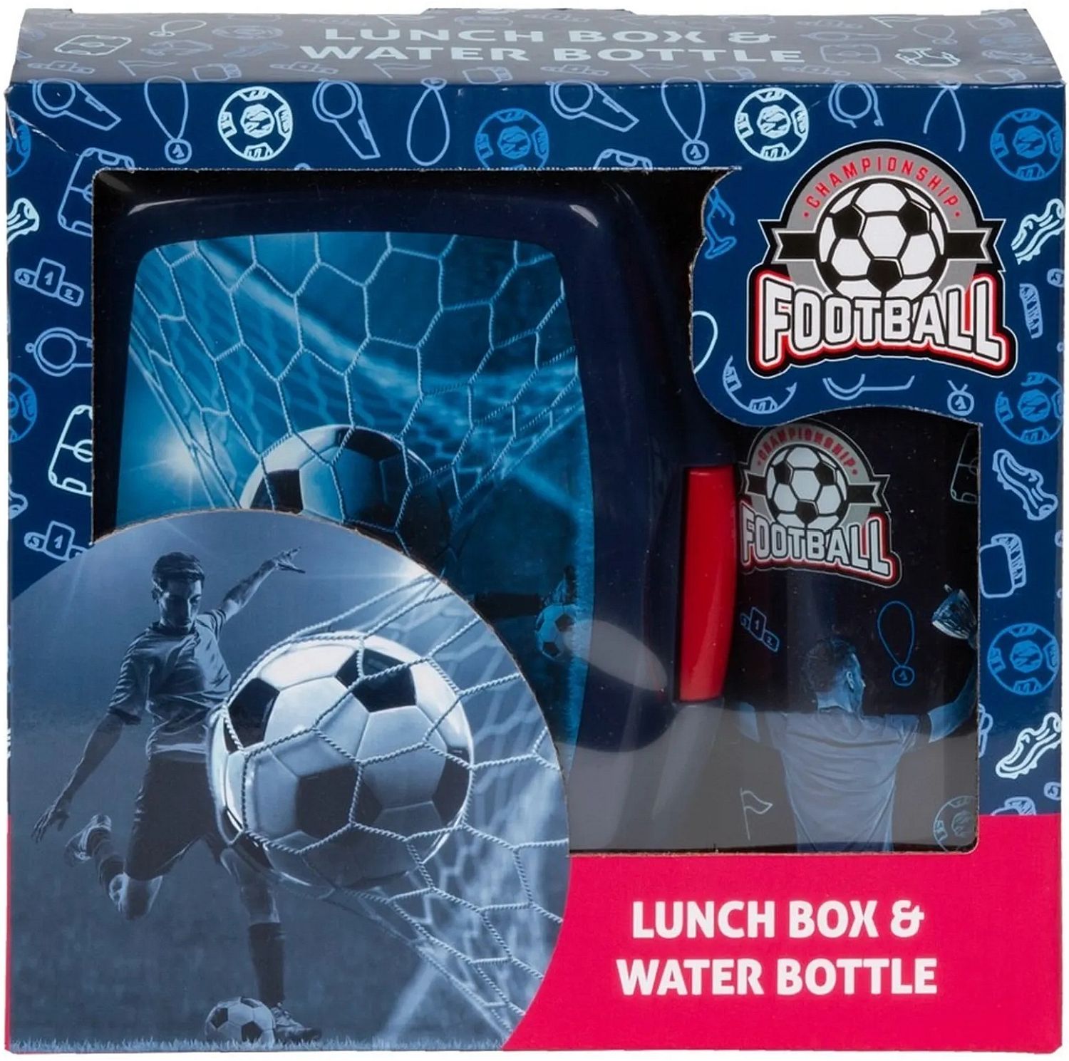 Set de sticlă și cutie cu alimente Derform Football 19