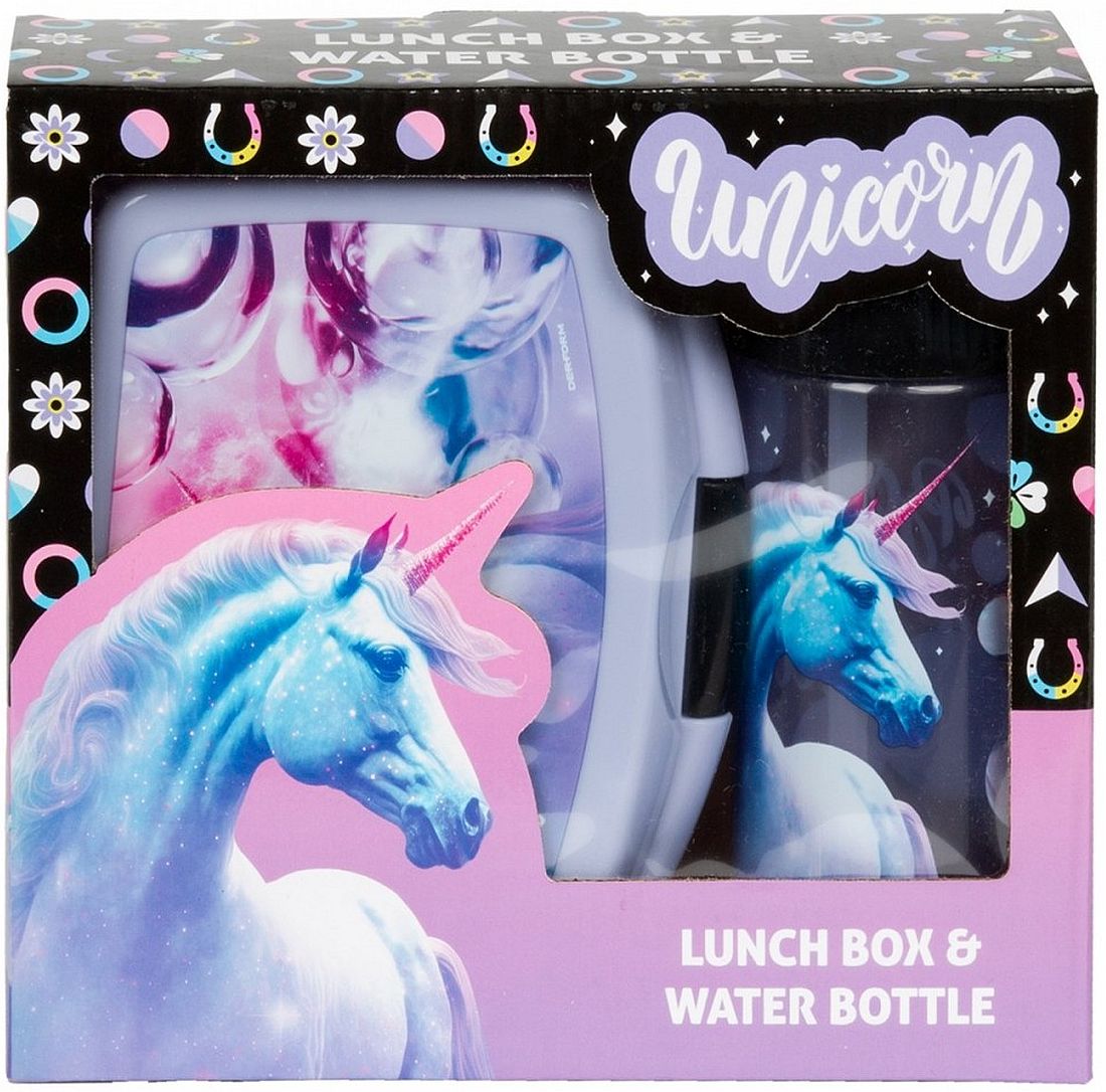 Set de sticlă și cutie cu alimente Derform Unicorn 15