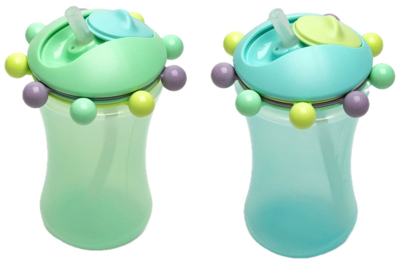 Set de sticle Melii - Albastru și verde, 340 ml, 2 buc