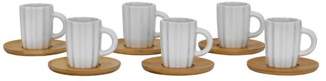 Set de cești de espresso  Maison - Cactus, 6 buc., 80 ml, albe