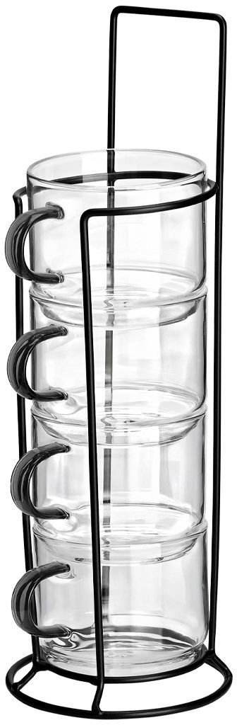 Set pahare pentru cafea irlandeză Estia - Cu suport, 4 buc, 210 ml