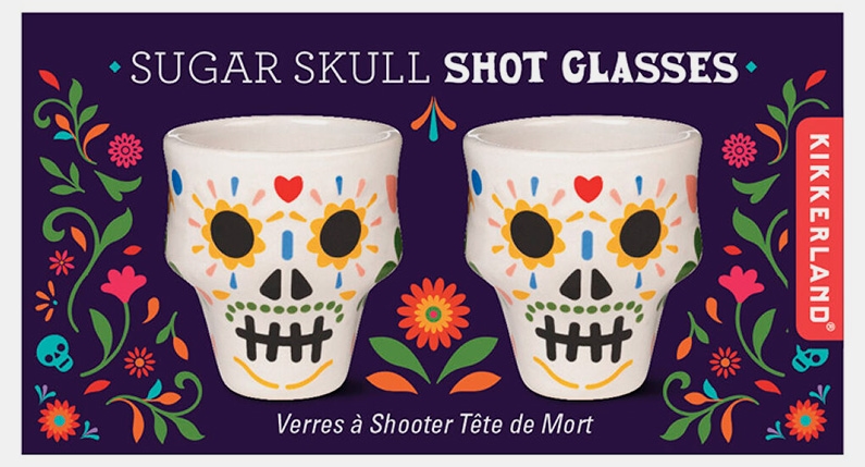Set de pahare de shot Kikkerland - Sugar Skull, 2 buc