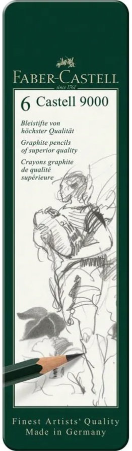 Set de creioane Faber-Castell 9000 - 6 bucăți