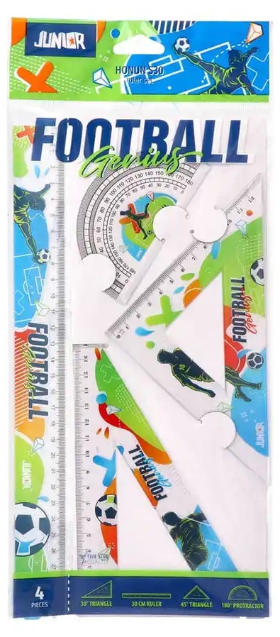 Set de instrumente de desen tehnic Junior – Fotbal, 4 piese