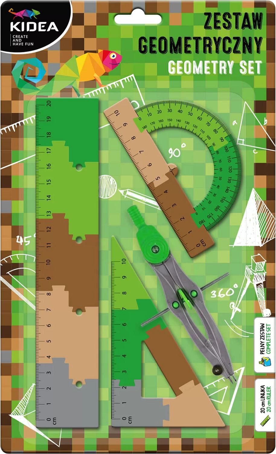 Set de instrumente de desen  Kidea Minecraft - 4 piese