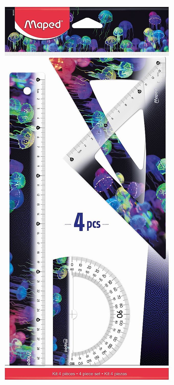 Set de instrumente de desen Maped Deepsea Paradise - 4 piese