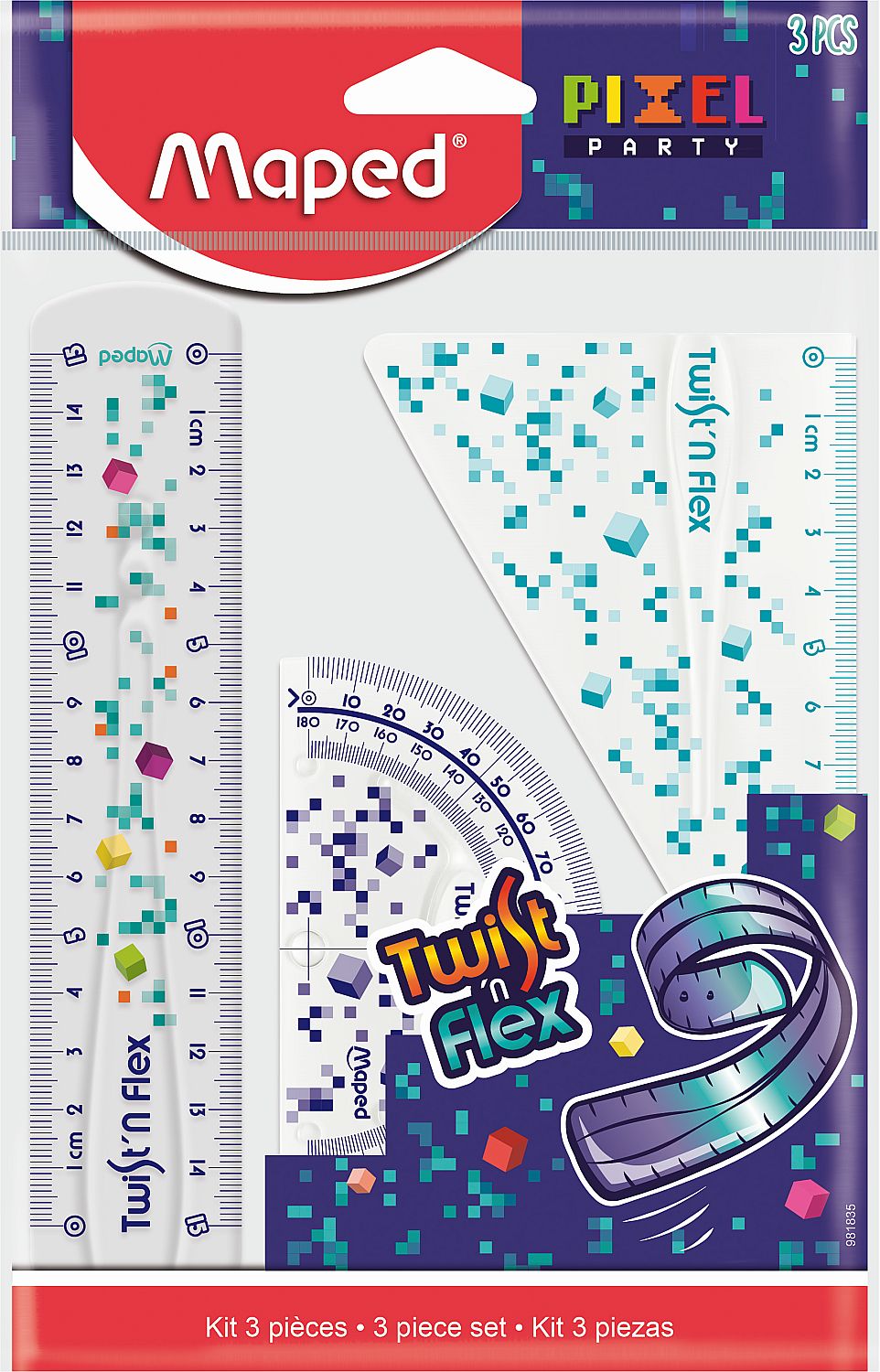 Set de instrumente de desen Maped Pixel Party - 3  piese