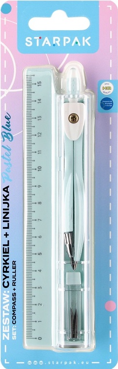 Set de instrumente de desen Starpak - 2 piese, albastru pastel