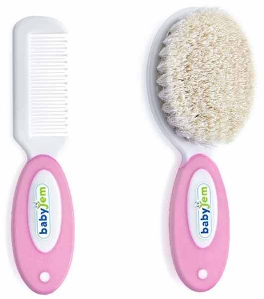 Set perie de păr și pieptene BabyJem - roz