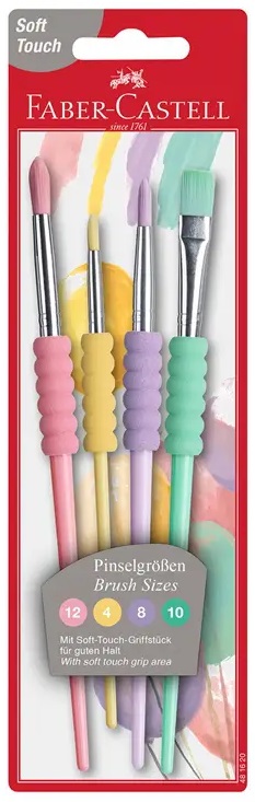 Set pensule pentru pictură Faber Castell - № 12, 4, 8, 10